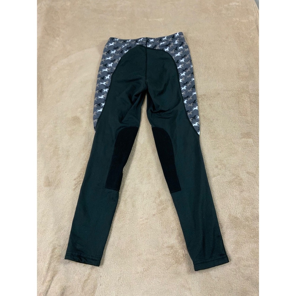 Kerrits Black Leggings with Gray Horse-Print Panels - Picture 2 of 9